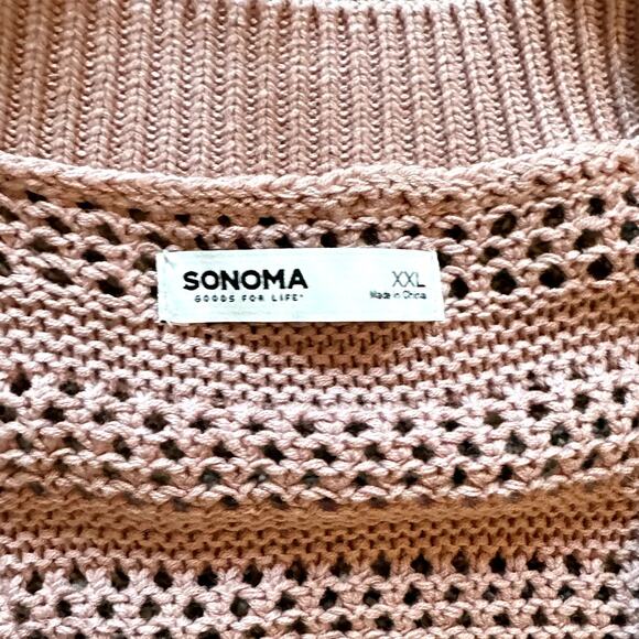 NWT SONOMA Mauve Button Down Knit Cardigan Size XXL Preppy Casual Minimalist - Picture 6 of 8